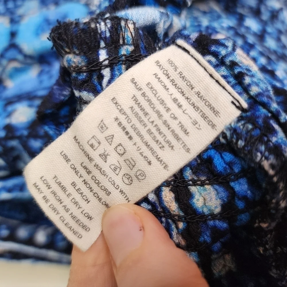 Free People Blue Wild & Free Cropped Blouse XS